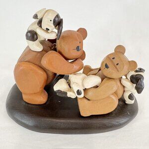 2010 Pozy Bears New Friends Wood Figurine Bloomwood Originals GiftCraft Teddy